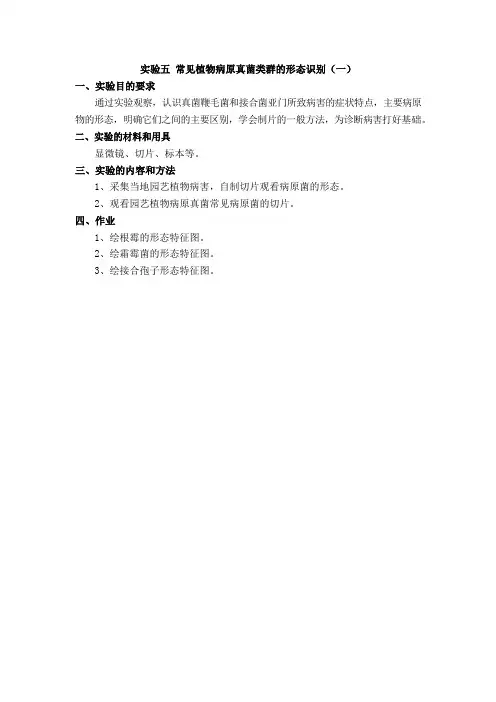 园艺植物病虫草基础知识23-实验报告-实验五 常见植物病原真菌类群的形态识别_25