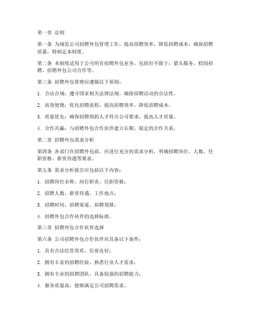 公司招聘外包管理制度范本