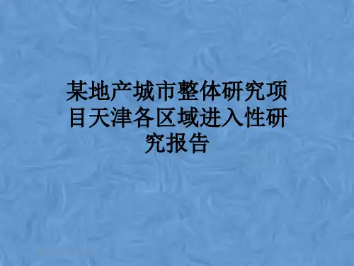 某地产城市整体研究项目天津各区域进入性研究报告