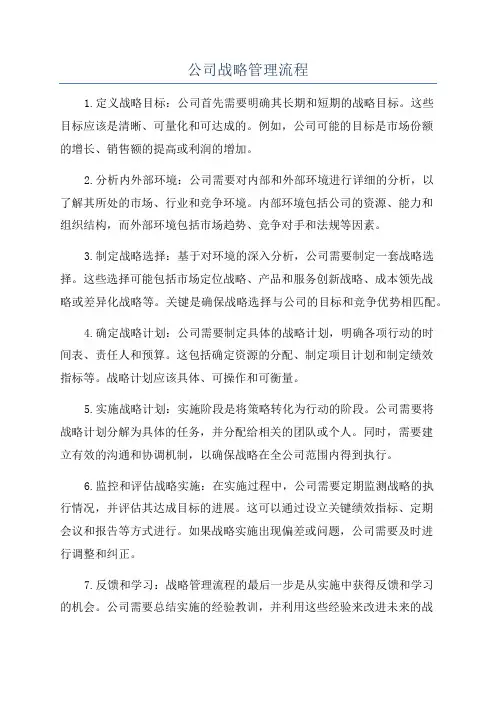 公司战略管理流程