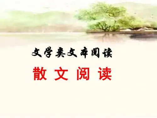 高中语文高考总复习：高考散文阅读方法指导 (共31张PPT)