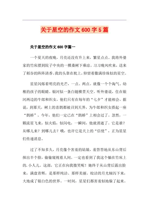 关于星空的作文600字5篇