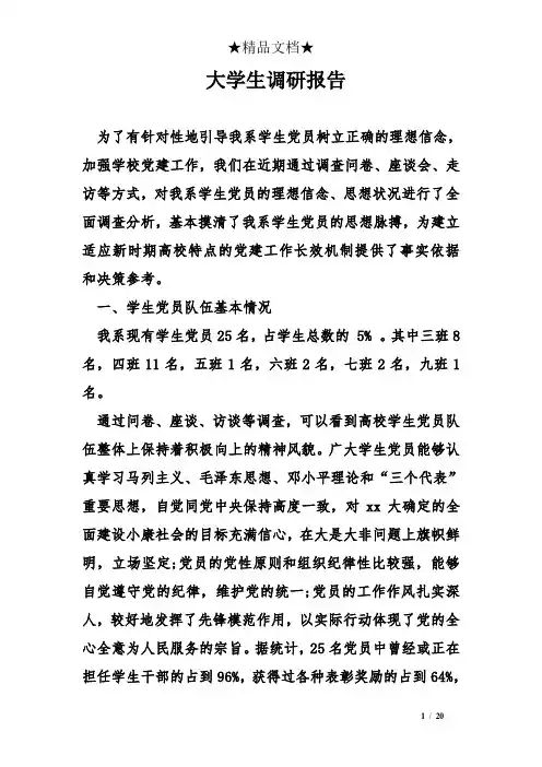 大学生调研报告