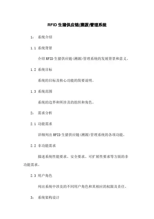 RFID生猪供应链(溯源)管理系统