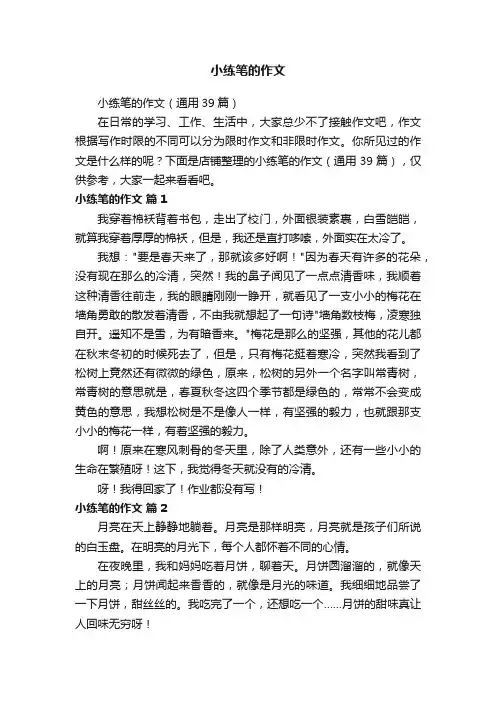 小练笔的作文