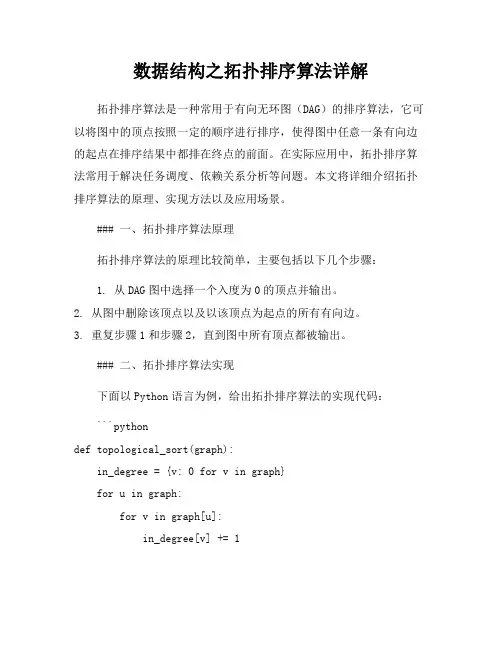 数据结构之拓扑排序算法详解