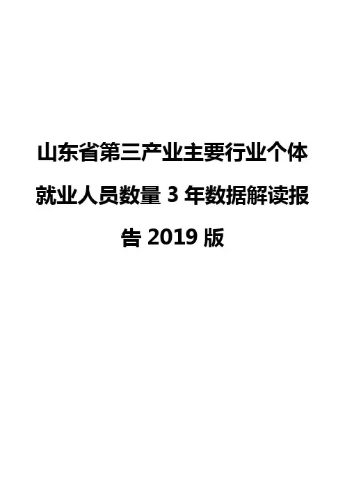 山东省第三产业主要行业个体就业人员数量3年数据解读报告2019版