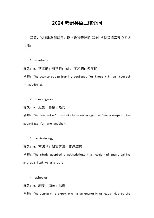 2024考研英语二核心词
