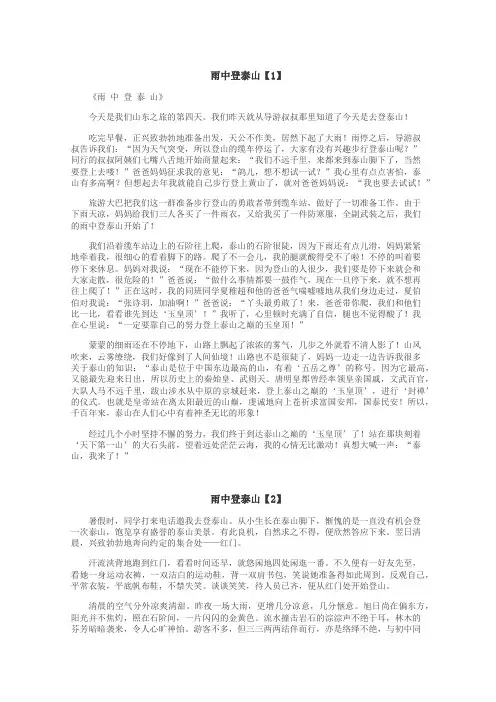 雨中登泰山作文
