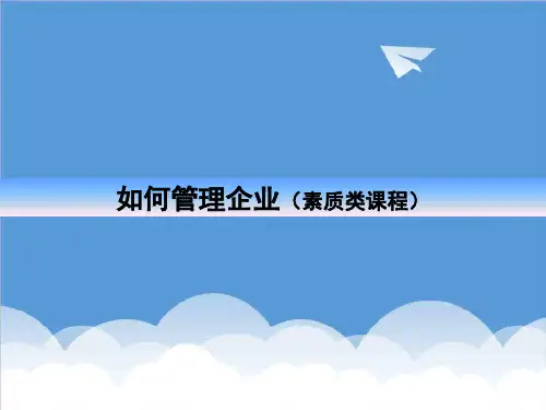 管理知识-如何管理企业 精品