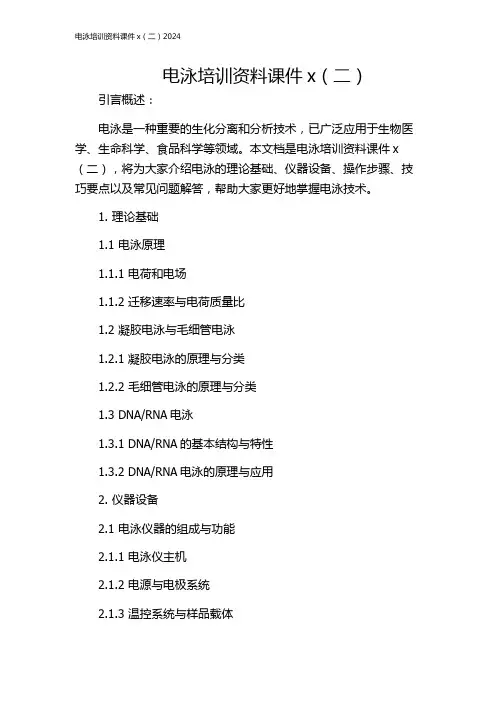电泳培训资料课件x(二)2024