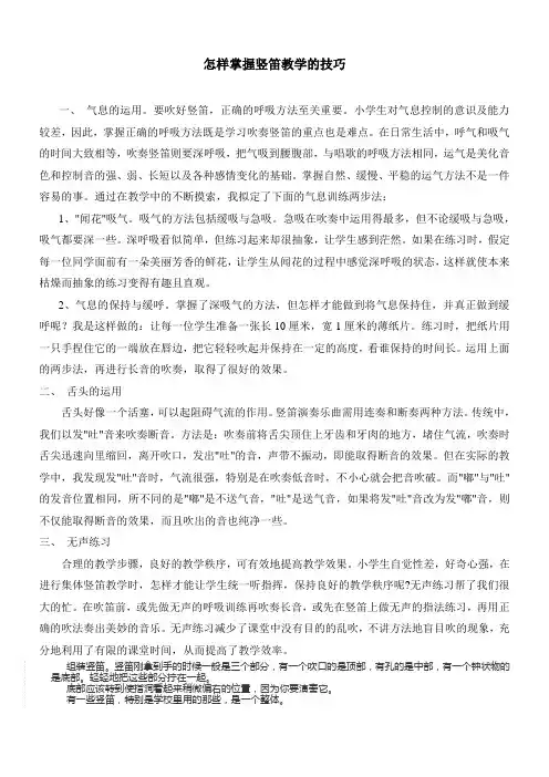 六孔竖笛入门及简谱 (下)
