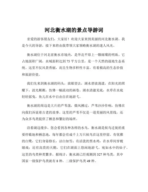 河北衡水湖的景点导游词