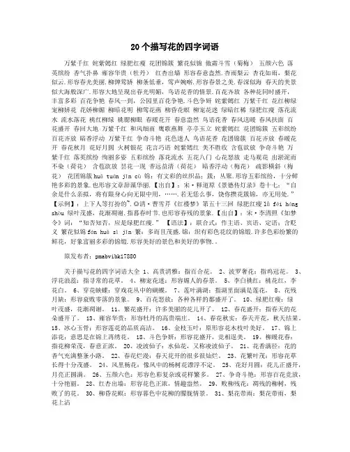 20个描写花的四字词语