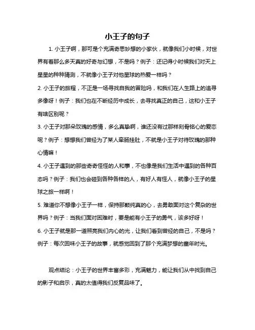 小王子的句子