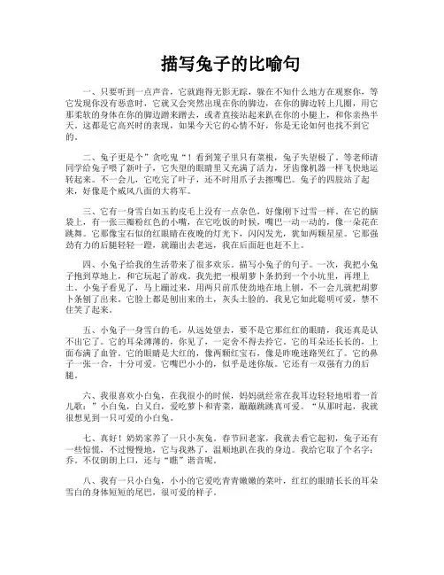 描写兔子的比喻句