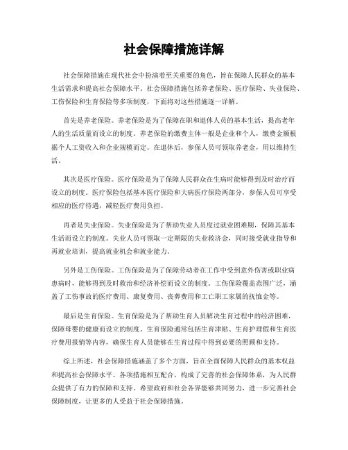 社会保障措施详解