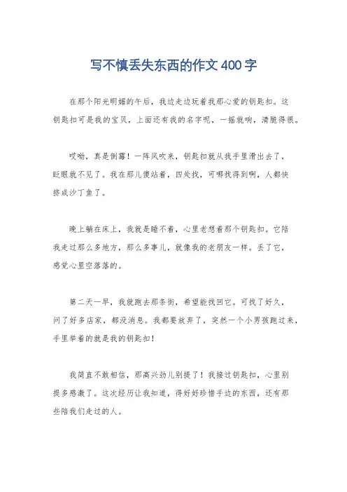 写不慎丢失东西的作文400字