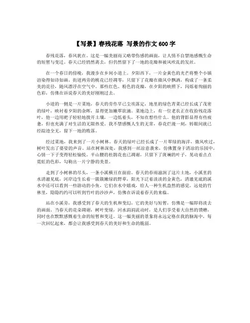 【写景】春残花落 写景的作文600字