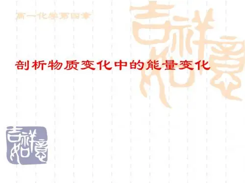 剖析物质变化中的能量变化PPT课件 沪教版