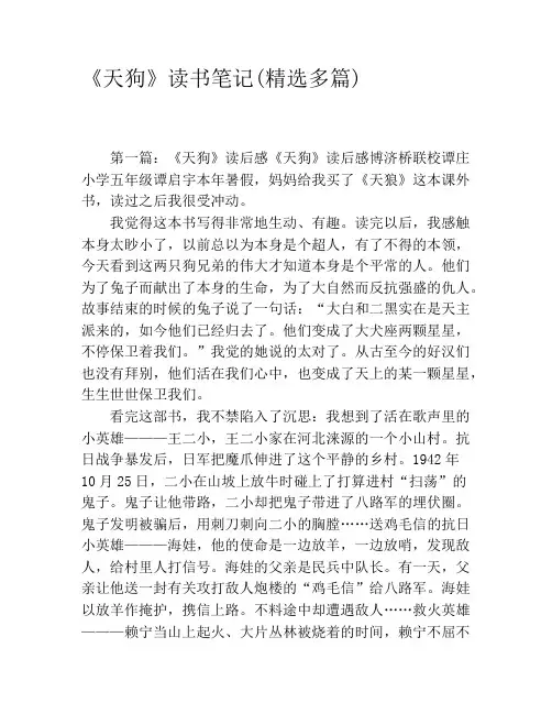 《天狗》读书笔记(精选多篇)