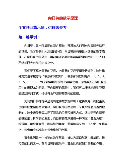 向日葵的数学原理