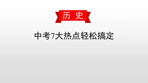 热点专题(五) 科技创新 持续发展-2020届中考历史复习课件