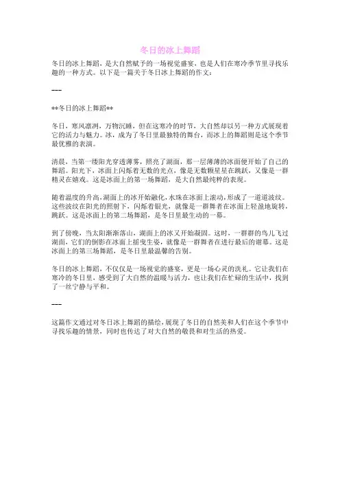 冬日的冰上舞蹈