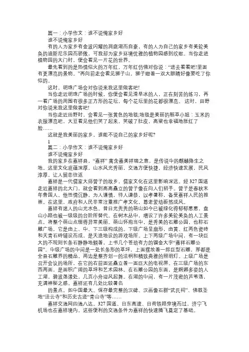 谁不说俺家乡好作文600字