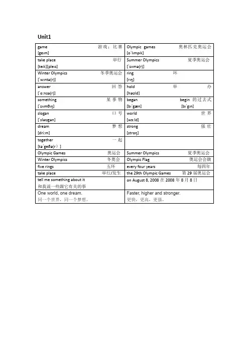闽教版六年级上册单词总结【带音标】
