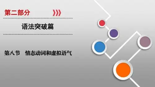 2020年高考英语大一轮语法突破课件：第八节情态动词和虚拟语气