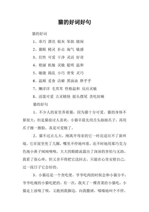 猫的好词好句