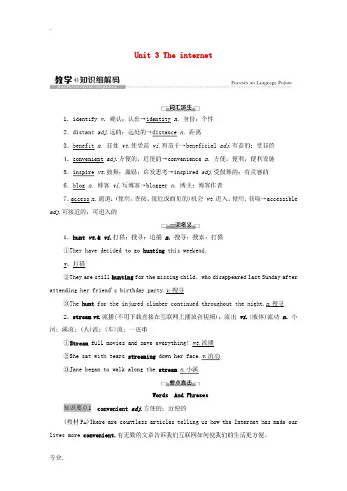 高中英语 Unit 3 The internet教学 知识细解码教案 新人教版必修第二册-新人教版高
