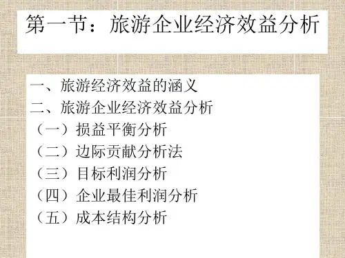 旅游企业经济效益分析