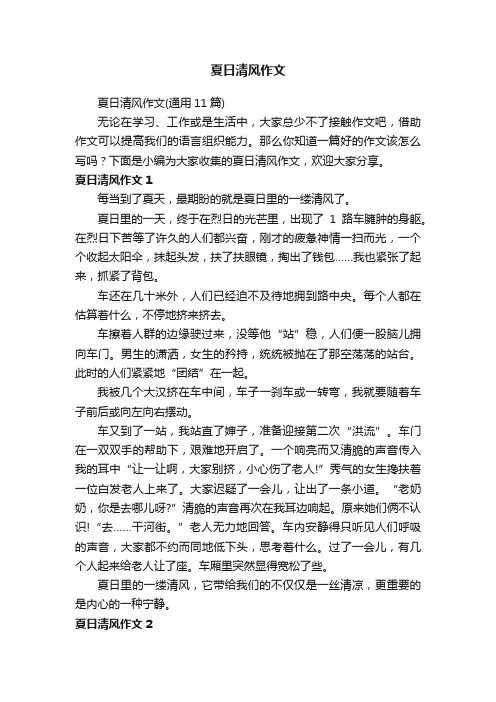 夏日清风作文（通用11篇）