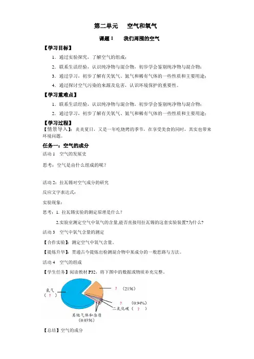 2024新人教版九年级化学第2单元课题1我们周围的空气导学案