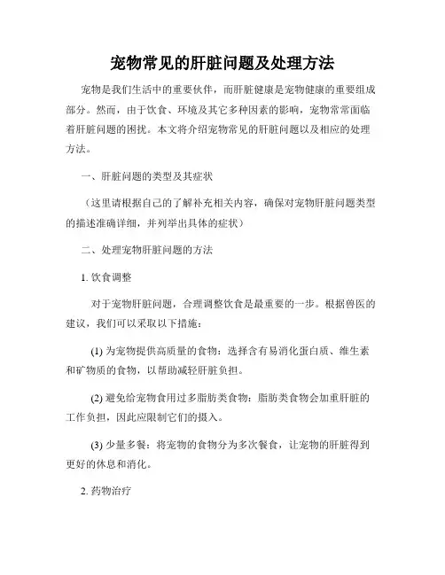 宠物常见的肝脏问题及处理方法