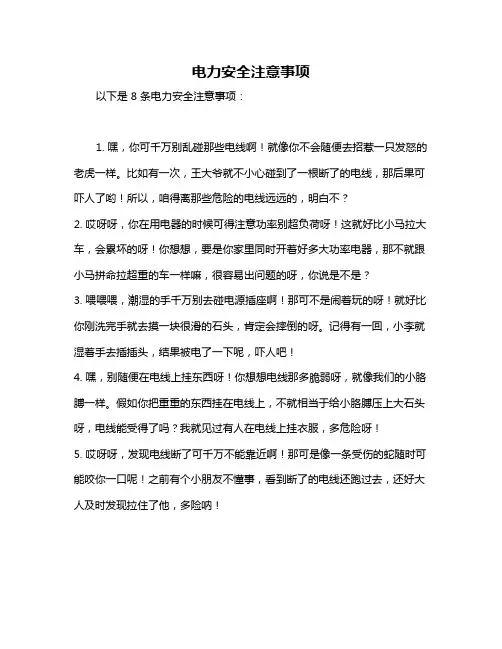 电力安全注意事项
