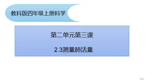 教科版四年级科学上册2.3测量肺活量