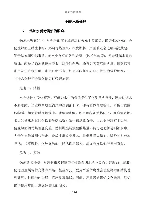锅炉水质处理