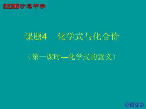 课题4  《化学式和化合价》  第一课时(化学式的意义)