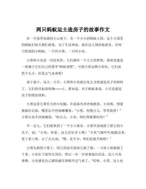 两只蚂蚁运土造房子的故事作文