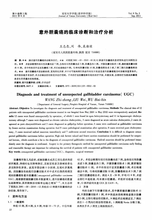 意外胆囊癌的临床诊断和治疗分析