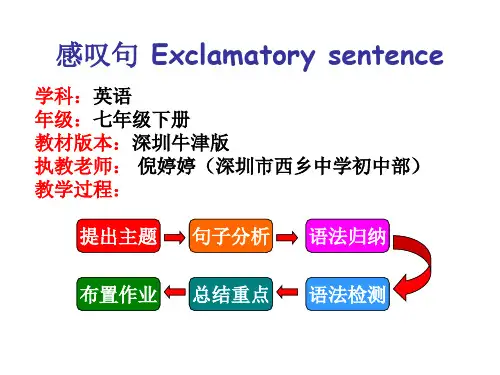 深圳牛津版英语微课件  七下  感叹句