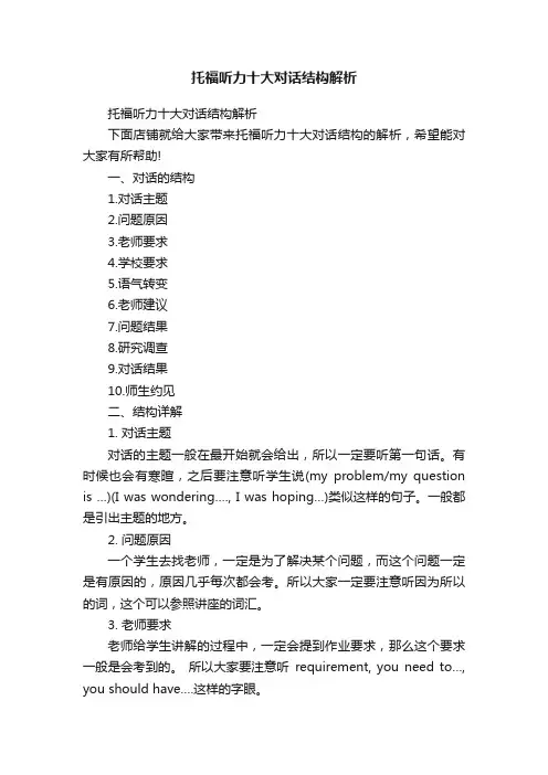 托福听力十大对话结构解析