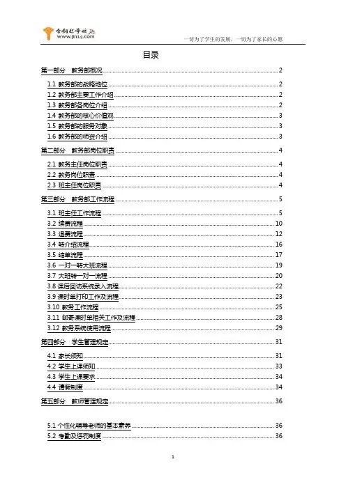 2020年(工作规范)教务部工作规范手册