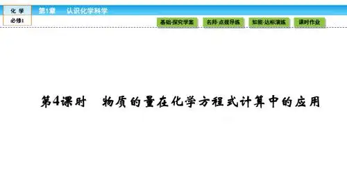 《金版新学案》2018-2019学年高中化学(鲁科版)必修1课件：第一章 认识化学科学 1.3.4