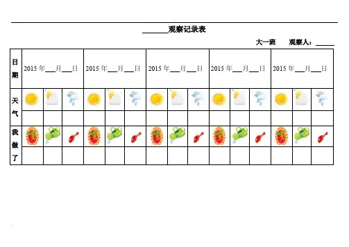 自然角观察记录表(表格)