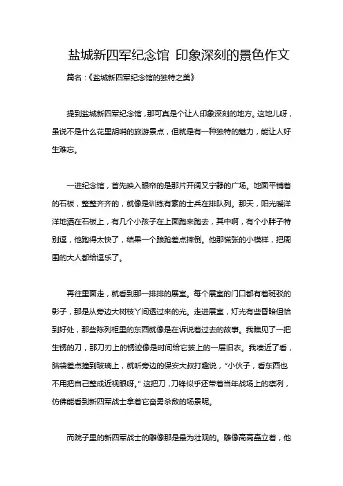 盐城新四军纪念馆 印象深刻的景色作文
