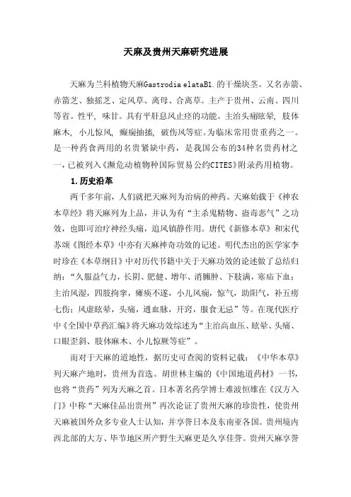 天麻研究进展